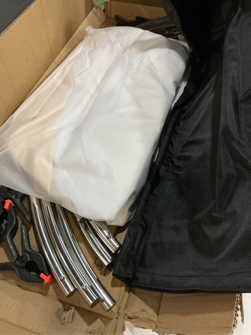 Condition photo showing Good Condition for Newborn Posing Table with Beanbag(Unfilled) and 6 Clips Newborn Photography Stand Baby Photoshoot Posing Table Round Backdrop Stand Stainless Steel for Travelling Newborn Photographers/Starter