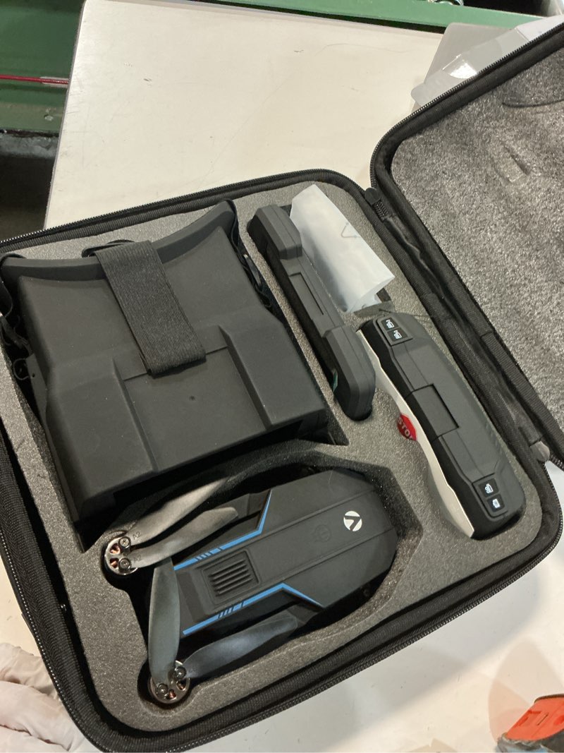 Condition photo showing Good Condition for vivitar skyvision 4k ultra hd gps foldable video drone with 4.3" display controller, brushless motors, 1-axis gimbal, vr headset, 17-minute flight time & travel carry case