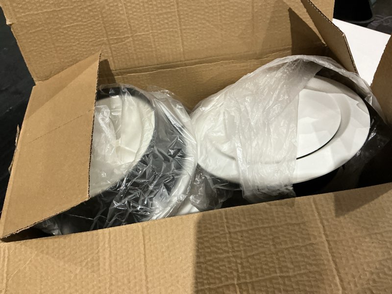 Condition photo showing As Is for hg power 8 inch vent cover adjustable - 4 pack white abs round ceiling vent for living room, attic, bathroom, kitchen ventilation - opening size 7.25\" 8 inch, 4-pack?neck size?7.25in?