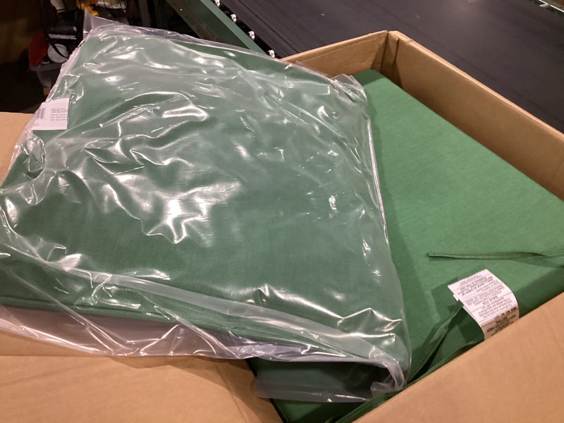 Condition photo showing Good Condition for arden outdoor foam deep seat cushion (4-pack), 22x24, premium high-density foam, never flattens, weather-proof for patio chair sofa couch, bright moss green leala certi-pur foam bright moss green leala 4 pack