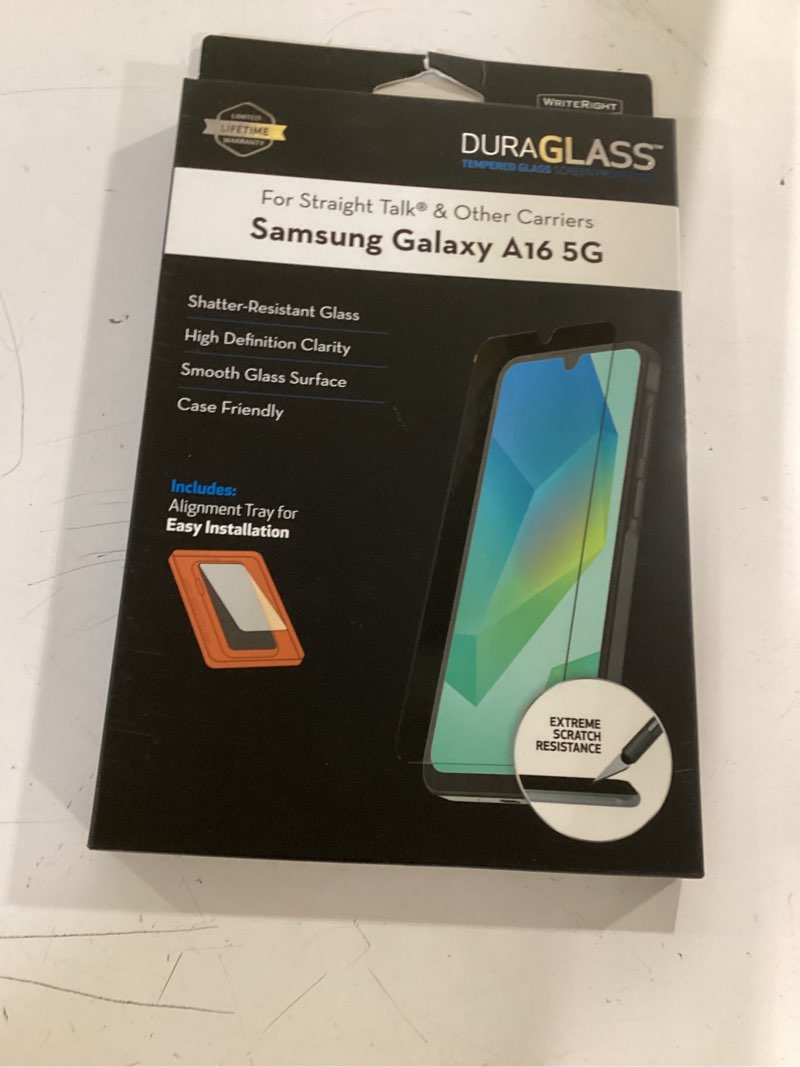 Condition photo showing New/Like New for duraglass tempered glass screen protector with quick installation tray for samsung galaxy a16 5g