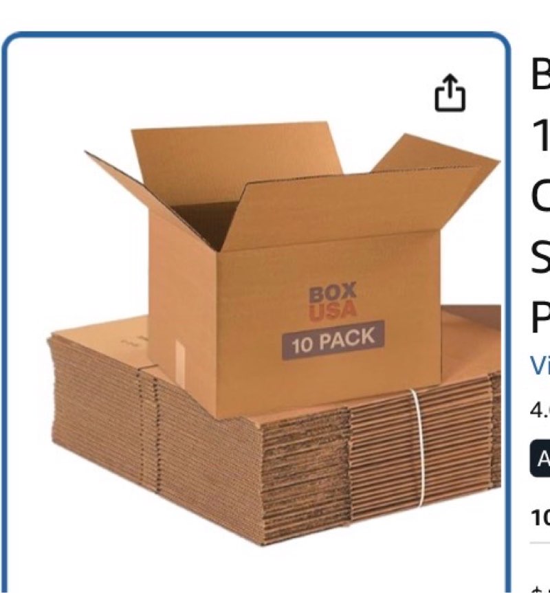 box usa moving boxes medium 18"l x 14"w x 12"h 10-pack | corrugated cardboard box for shipping, mailing, packing, packaging and storage 18x14x12