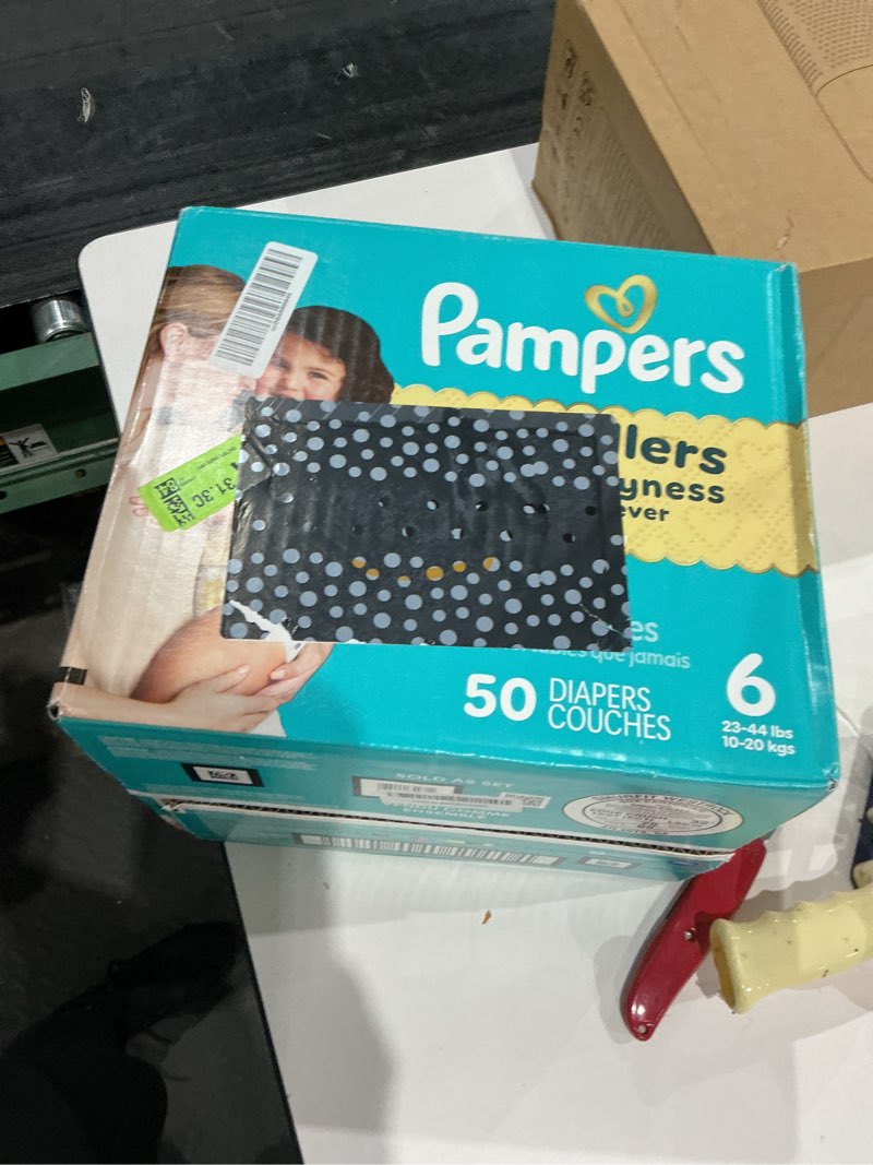 Condition photo showing New/Like New for Pampers Swaddlers Diapers, Size 6 (23-44 lbs), 50 Count, Absorbent, Keeps Baby Dry and Comfortable, Skin Safe Disposable Baby Diaper (Packaging May Vary) Size 6 50