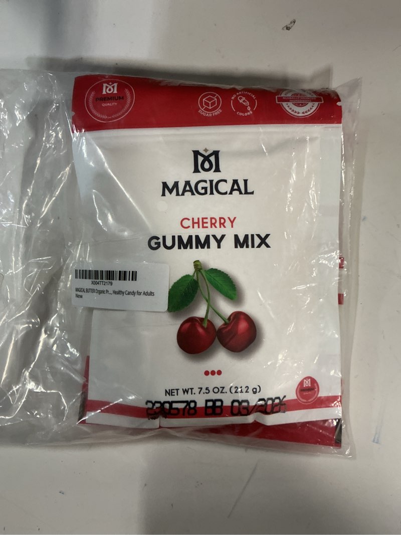 Condition photo showing Good Condition for Magical Butter Premium Cherry Gummy Mix 2-Pack – Organic, Sugar-Free Gelatin Powder for Homemade Gummies – Easy Candy Making Mix Premium Cherry 2 Pack (BEST BY 03/2026)