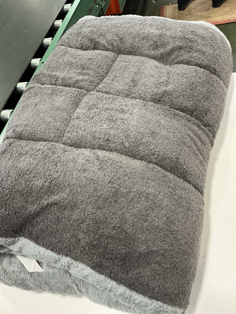 Condition photo showing As Is for Thick Camping Sleeping Pad - Lamb Fluff Camping Cot Pads for Adult, Soft Sleeping Mat, Non-Slip Camping Mattress Pad for Car Tent Gray