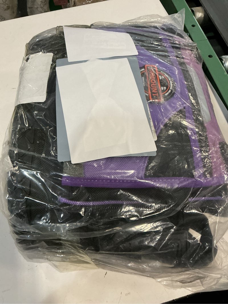 Condition photo showing New/Like New for ultimate heavy duty tool backpack - 78 pockets for electricians, purple