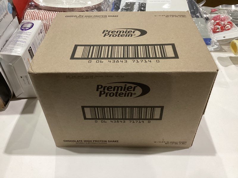 Condition photo showing New/Like New for Premier Protein Shake, Chocolate, 30g Protein 1g Sugar 24 Vitamins Minerals Nutrients to Support Immune Health, 11.5 fl oz (Pack of 12) Chocolate 11.5 Fl Oz (Pack of 12)