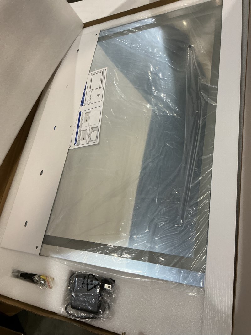 Condition photo showing Good Condition for rolove 23x18 inch lighted vanity mirror, 3-color dimmable led & touch control - large makeup mirror for dressing room (wall/tabletop mount) white 22"l x 18"w