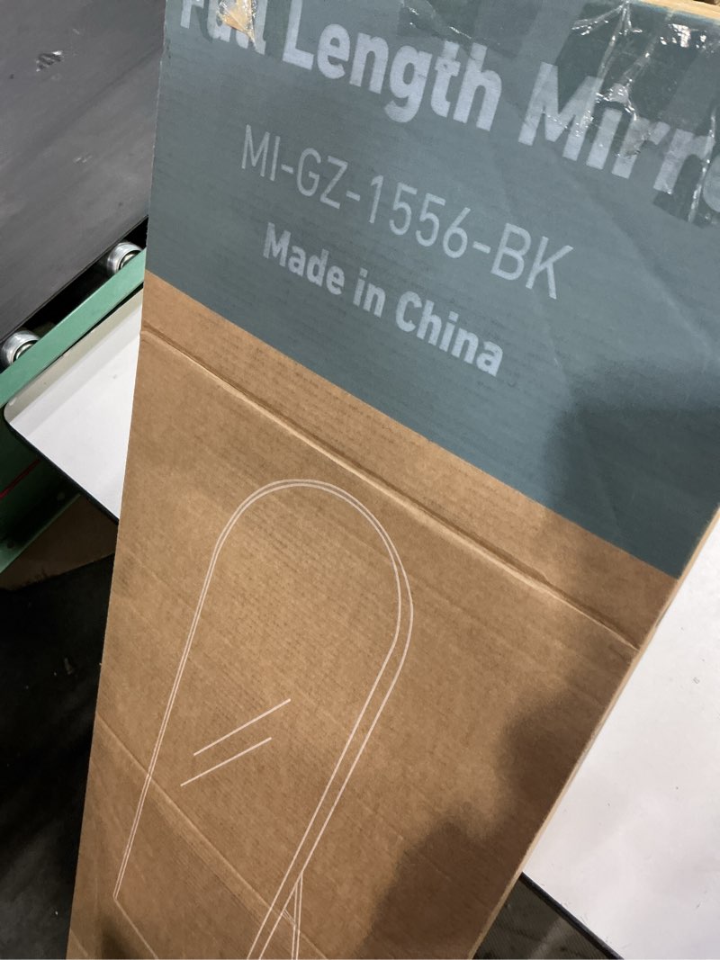 Condition photo showing Good Condition for DUMOS 63.6"x20.6" Arched Full Length Mirror with Stand Floor Free Standing Aluminum Frame for Bedroom Body Hanging Leaning Modern Simple Home Decor Shatter-proorf Nano Glass Wall, Gold-Rounded Gold-rounded 63.6"L x 20.6"W