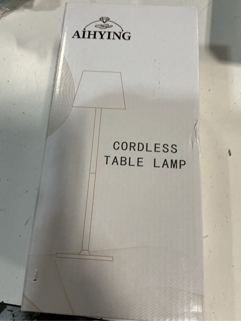 Condition photo showing New/Like New for aihying 2 pack cordless rechargeable led table lamp with dimmer,black portables desk lamp,small bedside lamp,battery operated lamp for patio balcony corner camping bar rv