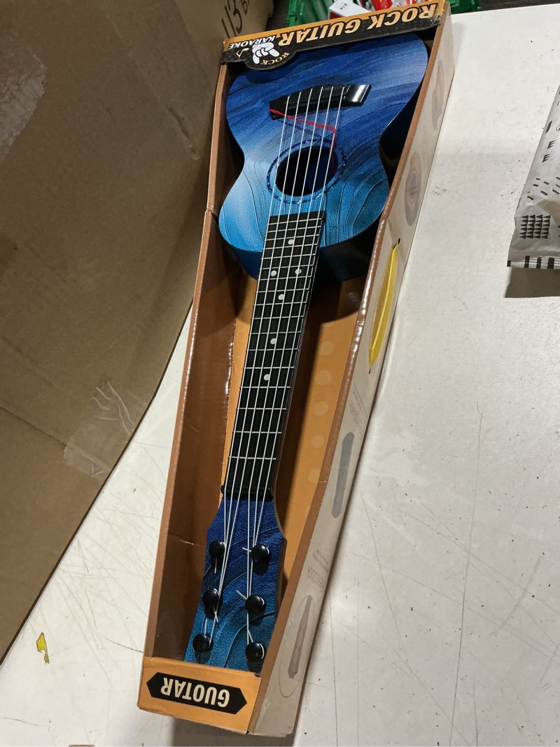 Condition photo showing Good Condition for kids guitar ukulele for 3-5, 21 inch 6 string, starry blue | sturdy abs body, fret markers for easy chords, soft nylon strings with pick, beginner musical instrument for boys girls