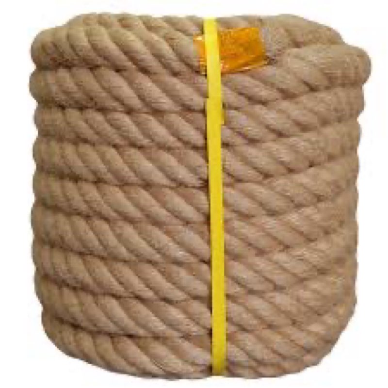 natural jute hemp rope (1.5 inch x 150 feet) heavy duty manila rope for docks, nautical, railings, c