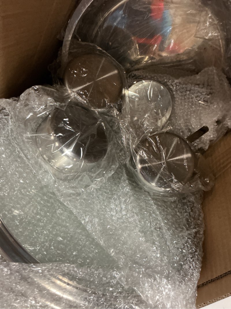 Condition photo showing Good Condition for chafing dishes for buffet set: 100% pre-installed chafers for catering - round chafing dish buffet set with lids | chafers and buffet warmers sets | serving food warmer | chafers servers sets 4 pack