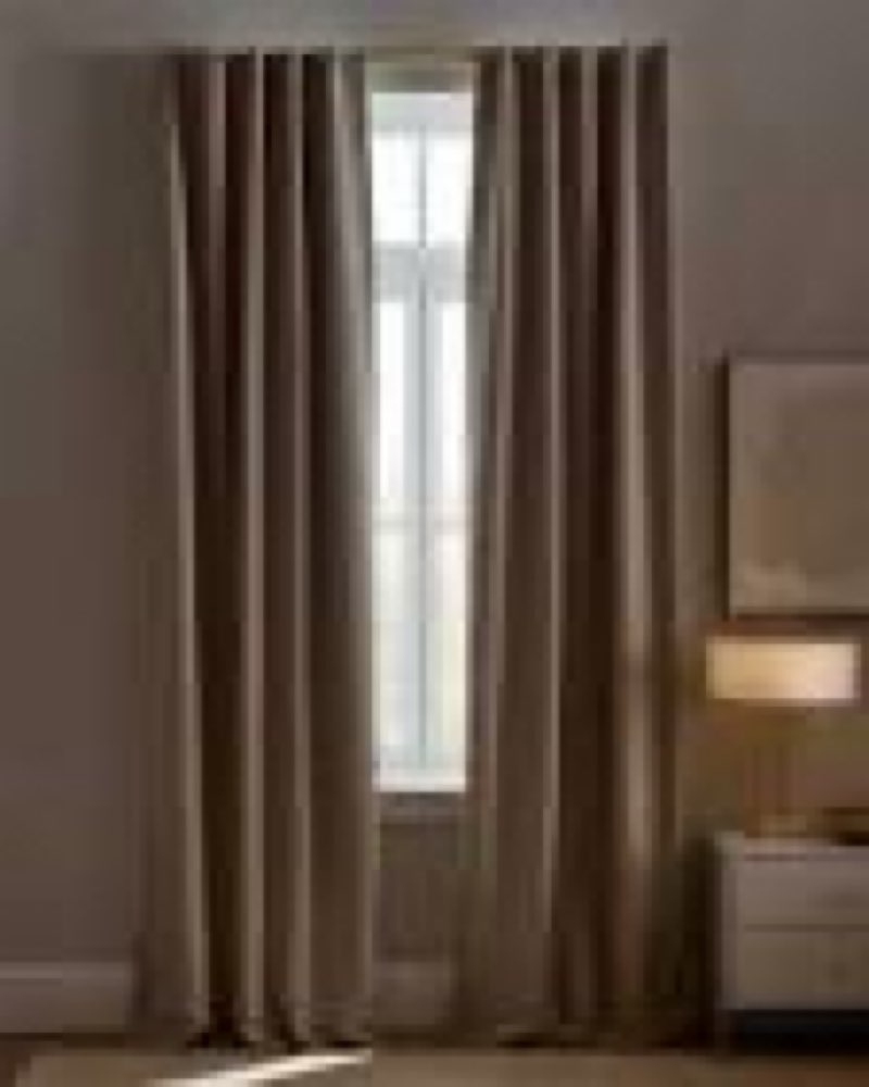 quince european linen true blackout curtain - single panel, 96x84, dark flax