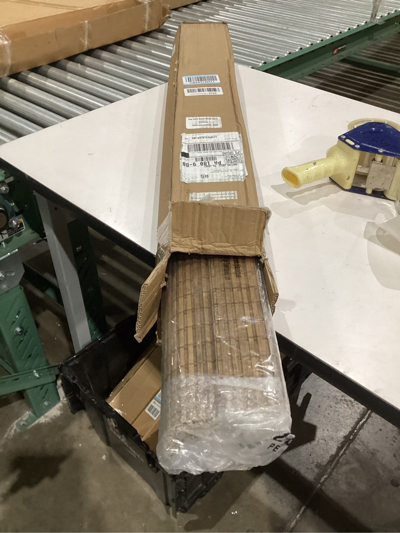 Condition photo showing New/Like New for LazBlinds No Tools No Drill Cordless Bamboo Roman Shades, Light Filtering Window Treatment, Roll Up Bamboo Blinds for Windows 37'' W x 48'' H, Eastfield Teak Light Filtering-eastfield Teak 37" W x 48" H