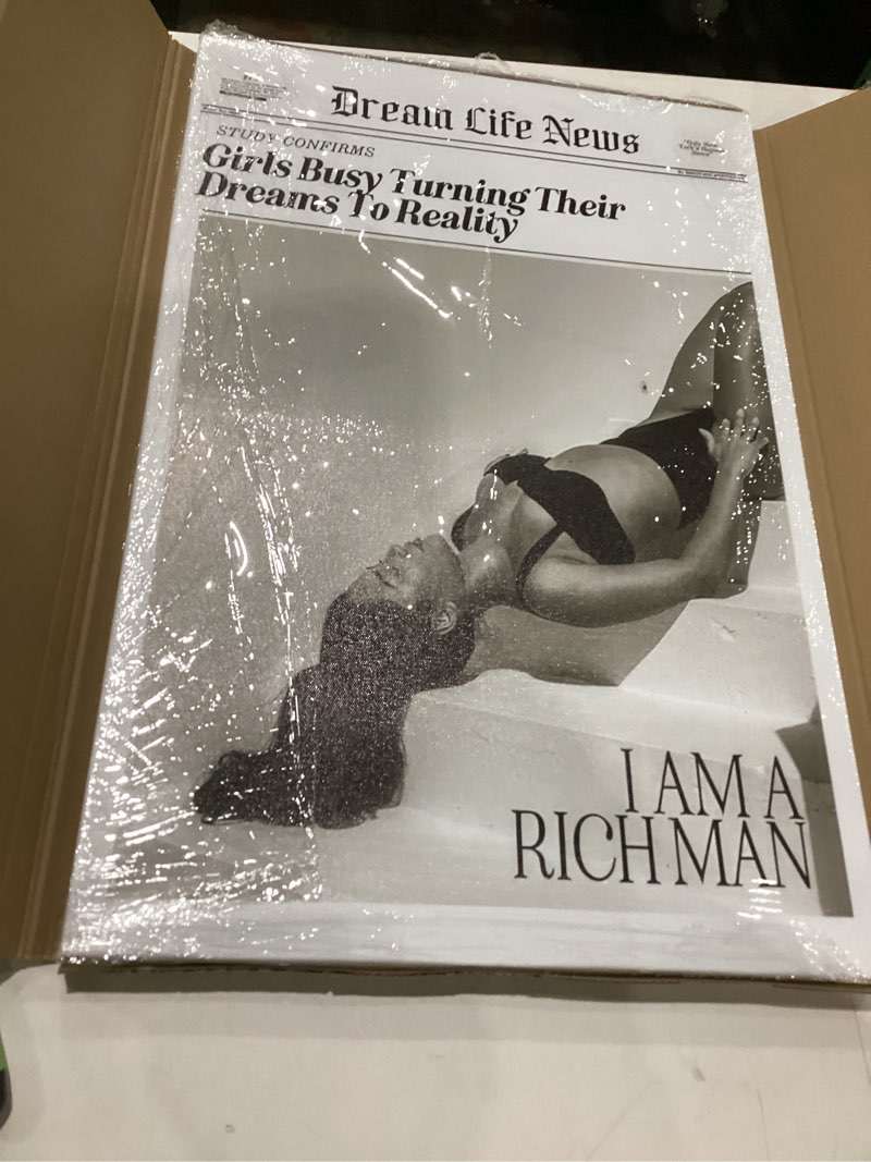 Bwodke Trendy NewsPaper Poster Wall Art Retro Cowgirl Black And White Girly Feminist Preppy Canvas Prints Magazine Pictures Bar and Party Aesthetic Decor Painting Barthroom Bedroom Dorm