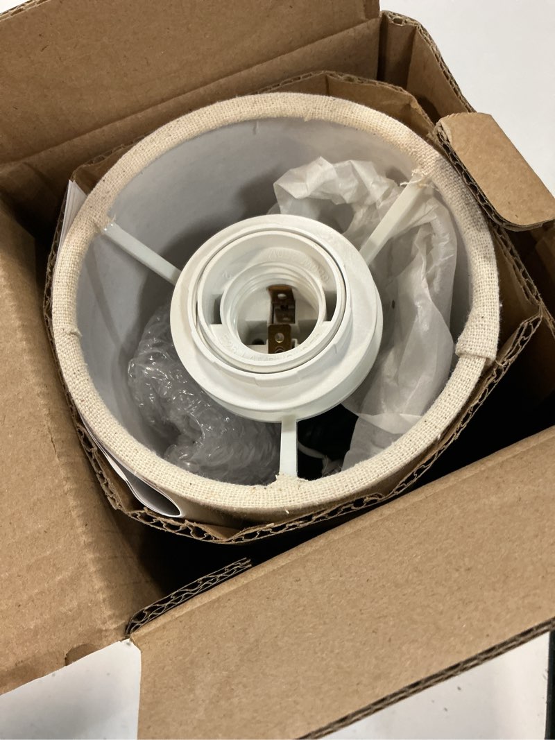 Condition photo showing New/Like New for small table lamp for bedroom, nightstand lamp linen lampshade bedroom wood base small bedside lamp for night stands, desk lamps for reading living room, office (led bulb included) (black-walnut wood)