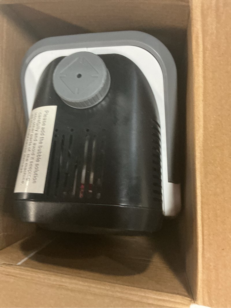 Condition photo showing Good Condition for belemar upgraded bubble machine with remote control, automatic rotation & rgb lights, 1800mah rechargeable battery, type-c charge, bubble maker for kids, weddings, birthday parties, outdoor activities black