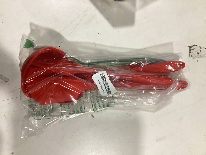 Condition photo showing As Is for GIR: Get It Right 5-Piece Silicone Essentials Kitchen Utensils Set - Ladle, Spatula, Flip, Spoon & Spoonula - Non-Toxic Cooking Utensils for Nonstick Cookware, Cooking and Baking - Fire Red Fire Red 5 - Piece Set