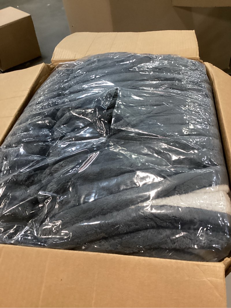 Condition photo showing Good Condition for Sealy Electric Blanket Full Size, Soft Ribbed Flannel to Sherpa Reversible Heated Blanket with 10 Heat Settings & 1-12 Hours Auto-Off Overheat Protection, Machine Washable, 72"x84" Charcoal Charcoal Full Size 72" x 84"