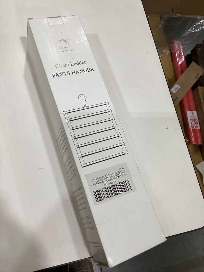 Condition photo showing Good Condition for SEVEN LUCKY LIGHT Pants Hangers Space Saving 80%, 3 Packs Cloud Ladder Pants Hanger for Pants Leggings Scarves Ties Sheets Dorm Room Essentials Closet Organizers and Storage Hangers for Clothes Cloud Ladder 3 Packs