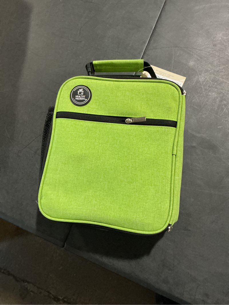 Condition photo showing Good Condition for healthy packers insulated lunch bag with water bottle holder (green