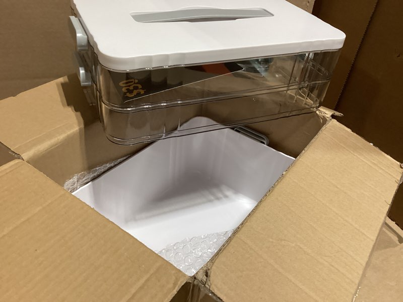 Condition photo showing New/Like New for 3-Tier Medicine Organizer - Portable Medicine Cabinet with Plastic Handle, Multipurpose Medical Box with Pill Box, Empty First Aid Kit for Home