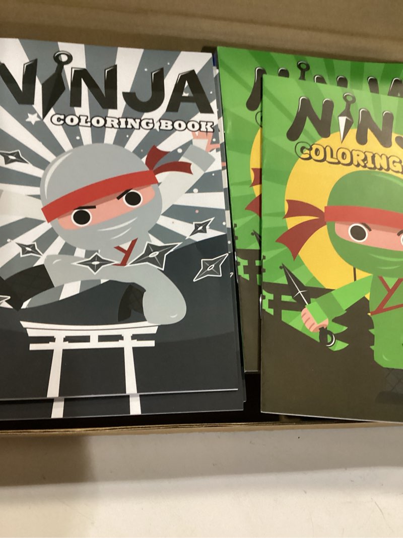 Condition photo showing Good Condition for motipuns 24 ninja coloring book with 24 stacking crayons for kid mini drawing book bulk party favor for valentine‘s day party supplies goodie bag stuffer carnival prize classroom gift