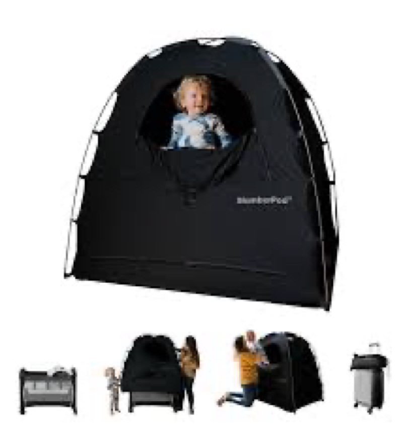 Blackout Baby Sleep Tent Sleep Pod, Pop Up Crib Blackout Cover Canopy for Naps at Home and Traveling