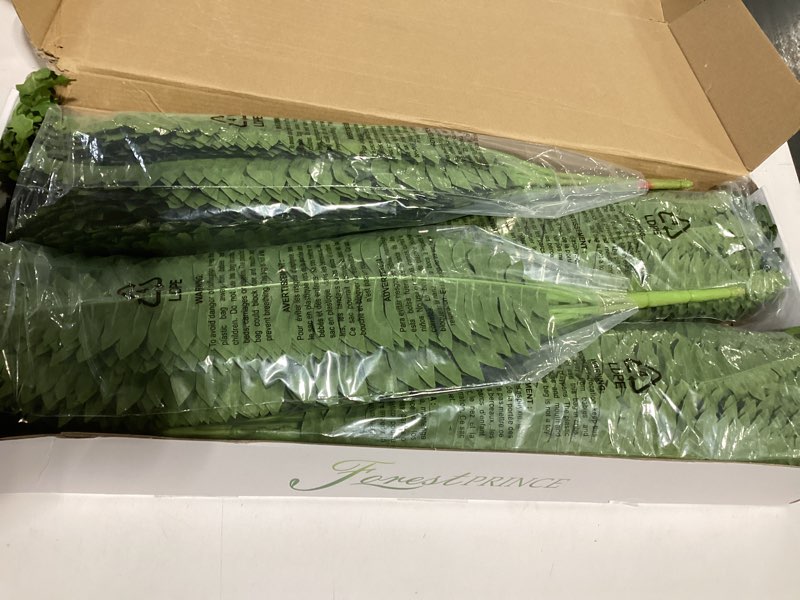 Condition photo showing Good Condition for 35" fake ferns, 4 large artificial bonston ferns bushes plants with 39 fronds for outdoors garden patio porch entrance low maintain home decor