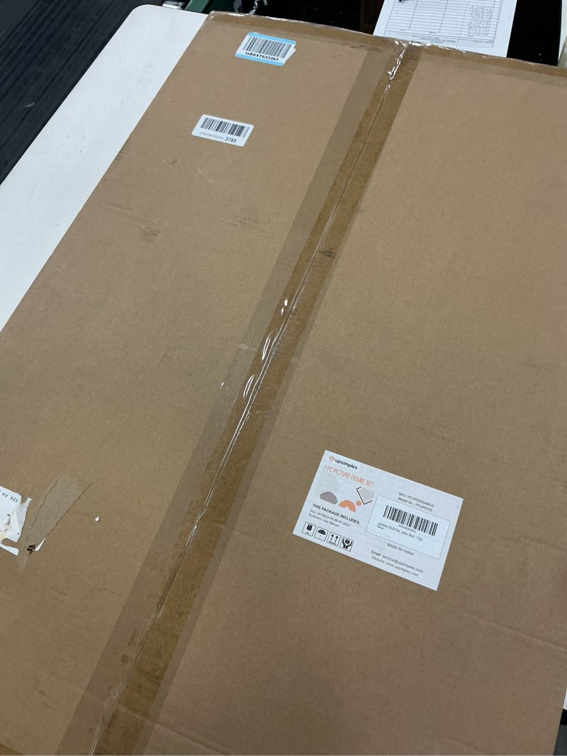 Condition photo showing New/Like New for upsimples 24x36 poster frame, display pictures 20x30 with mat or 24 x 36 without, wall hanging picture frames, black, 1 pack black 24x36
