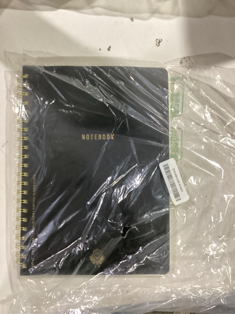 Condition photo showing Good Condition for (Various colors) DesignWorks Ink 6\" x 8.25\" Juniper Green Textured Paper Twin Wire Spiral Notebook Journal with 160 Lined Pages for Work, Writing, Journaling