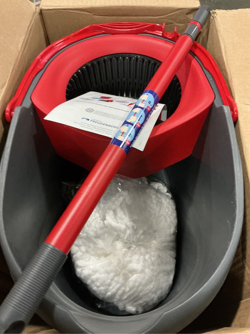 Condition photo showing Good Condition for O-Cedar EasyWring Microfiber Spin Mop, Bucket Floor Cleaning System, Red, Gray, Standard