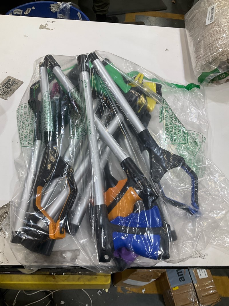 Condition photo showing Good Condition for waww 4 pack grabber reacher tool - 32 inch foldable claw for elderly, pick up stick grabber, extra long handy litter picker, reaching assist trash, yellow green blue orange