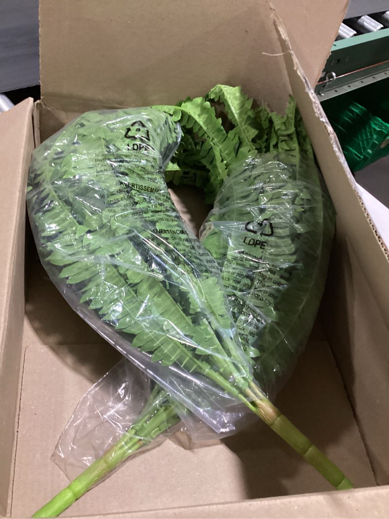 Condition photo showing Good Condition for 2 pack artificial fern for outdoors 33" fake boston ferns large artificial plants faux ferns for front porch halls indoors gardens churches window box decorating