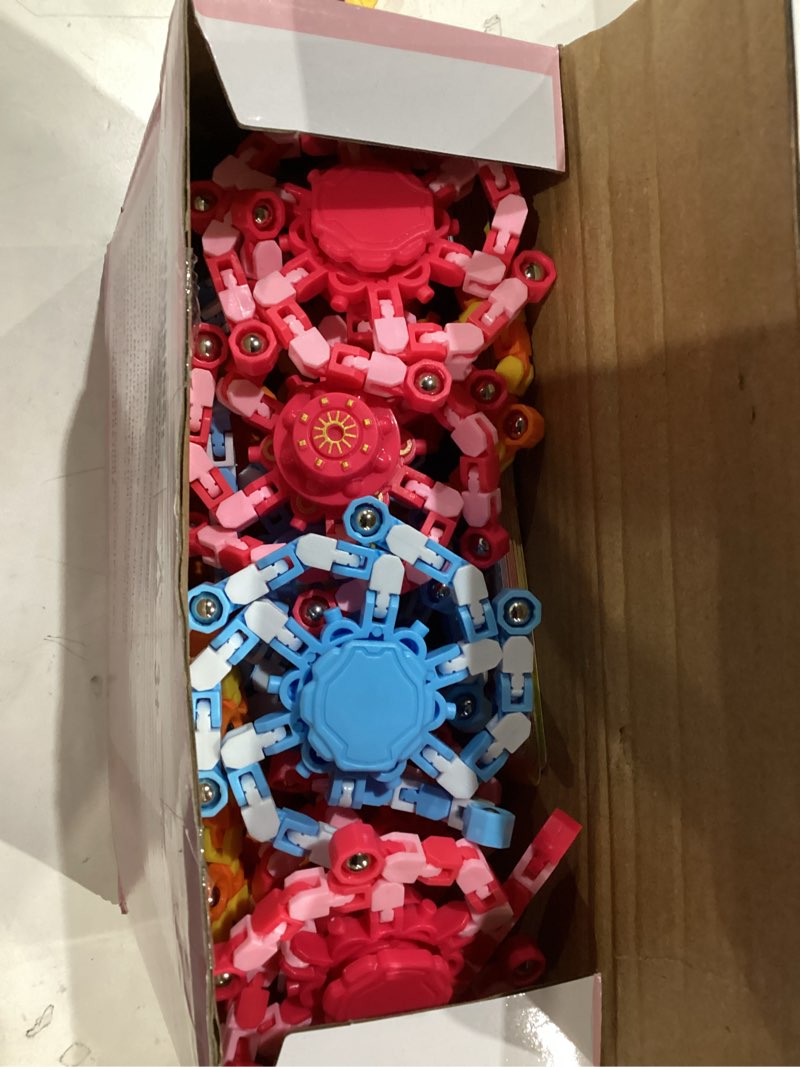 Condition photo showing Good Condition for 24PC Valentines Cards for Kids with 24PC Fidget Spinner,Funny Sensory Fidget Toys Deformable Chain DIY Robot Spinner,Fingertip Stress Relief Gyro Toy Sensory Toy Valentines for Class Party Favors 24pc Spinners+24pc Cards