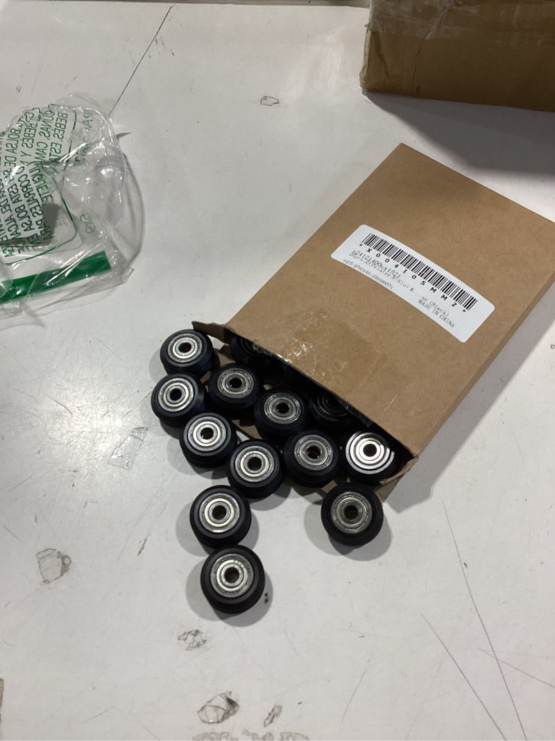 Condition photo showing As Is for uxcell 20pcs 3D Printer V-Slot Rollers, Solid High-Speed Gantry Wheels V Slot POM Pulley Wheel with 625ZZ Double Shield Bearing for 3D Printer, CNC Machine (Black)