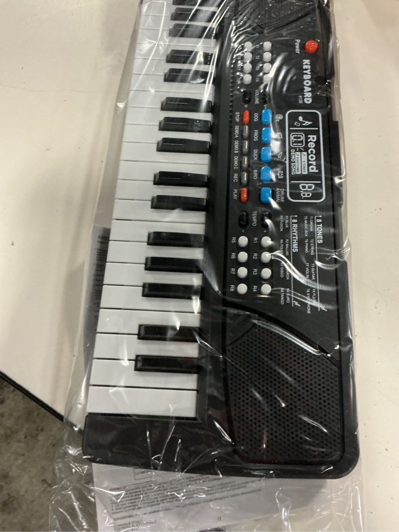 Condition photo showing As Is for kids piano toys - 37 keys musical keyboard for toddler with microphone | dual speaker, musical educational toys, xmas birthday gift for 3 4 5 6 7 8 year old girls, black