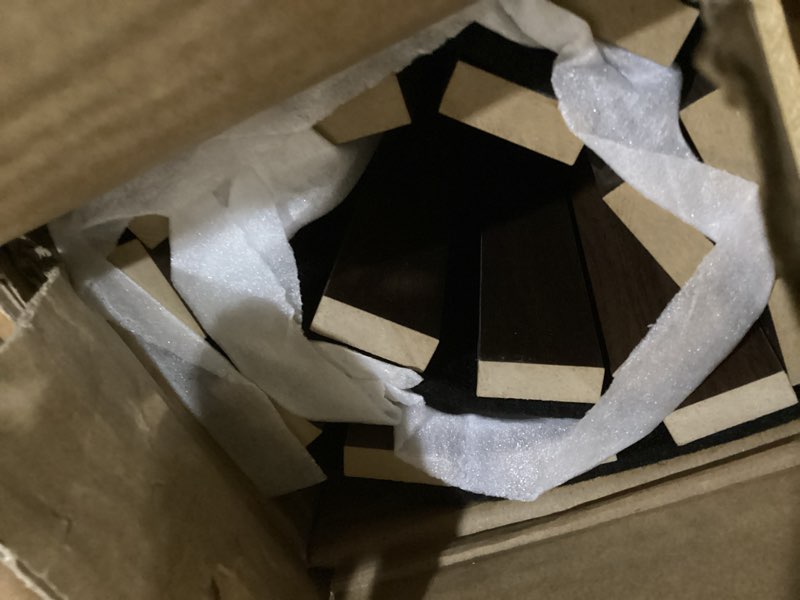 Condition photo showing Good Condition for Art3d 1-Pack Acoustic Wood Slat Wall Panel with Roll-Flat Design - 95.3 x 23.8 Inch Sound Absorbing Panels for Living Room Columns Corridor Curved Wall Decor, Walnut 1-Pack - 95.3 x 23.8 Inch Walnut