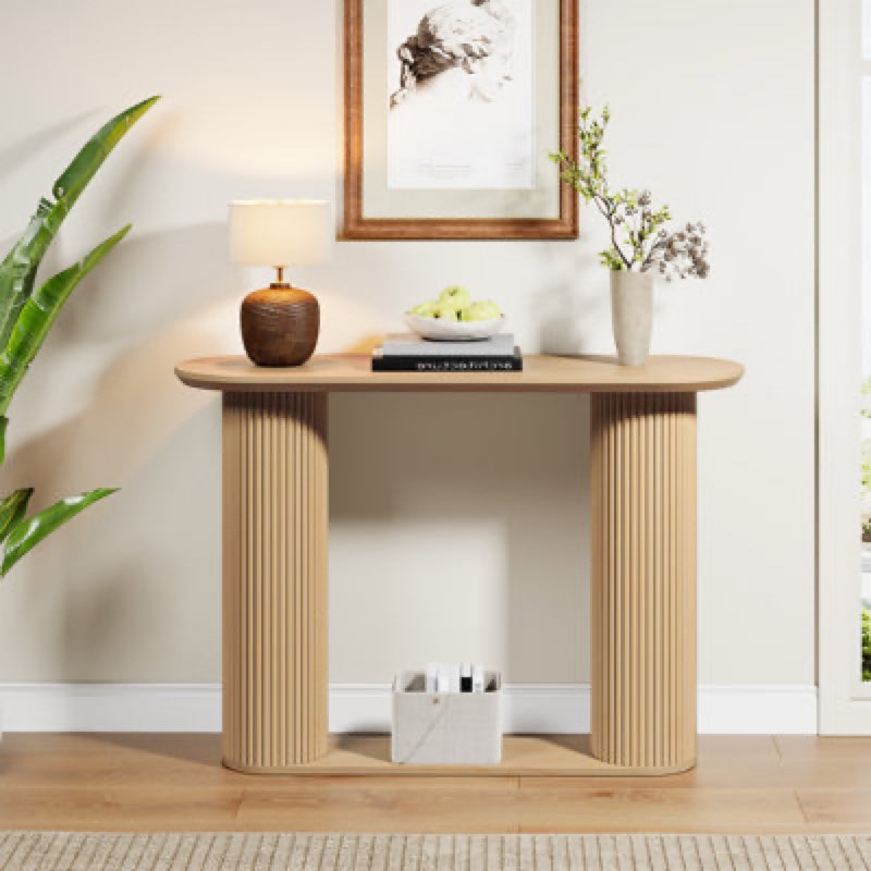 Latitude Run® Kempf Minimalist Curved Corners Console Table