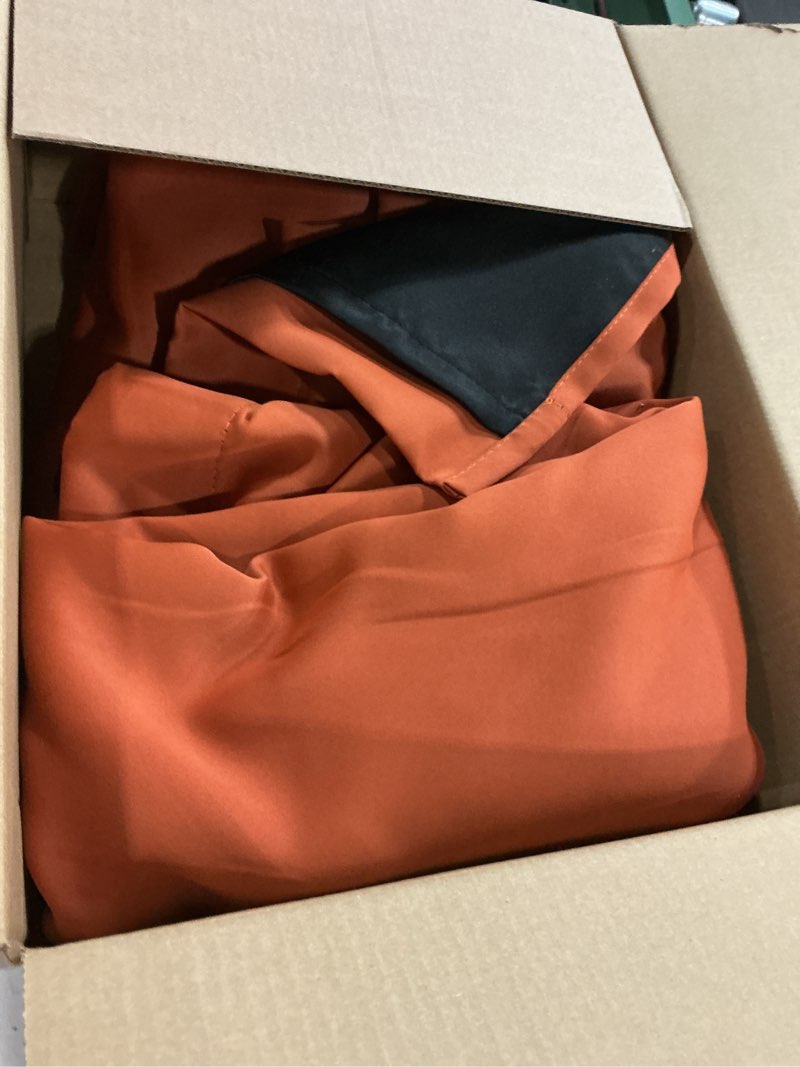 Condition photo showing As Is for nicetown full shading curtains 90 inches long 2 panels set for windows, super heavy-duty black lined blackout curtains for bedroom, privacy assured window treatment (burnt orange, 52 inches w) burnt orange 52"w x 90"l (pack of 2)