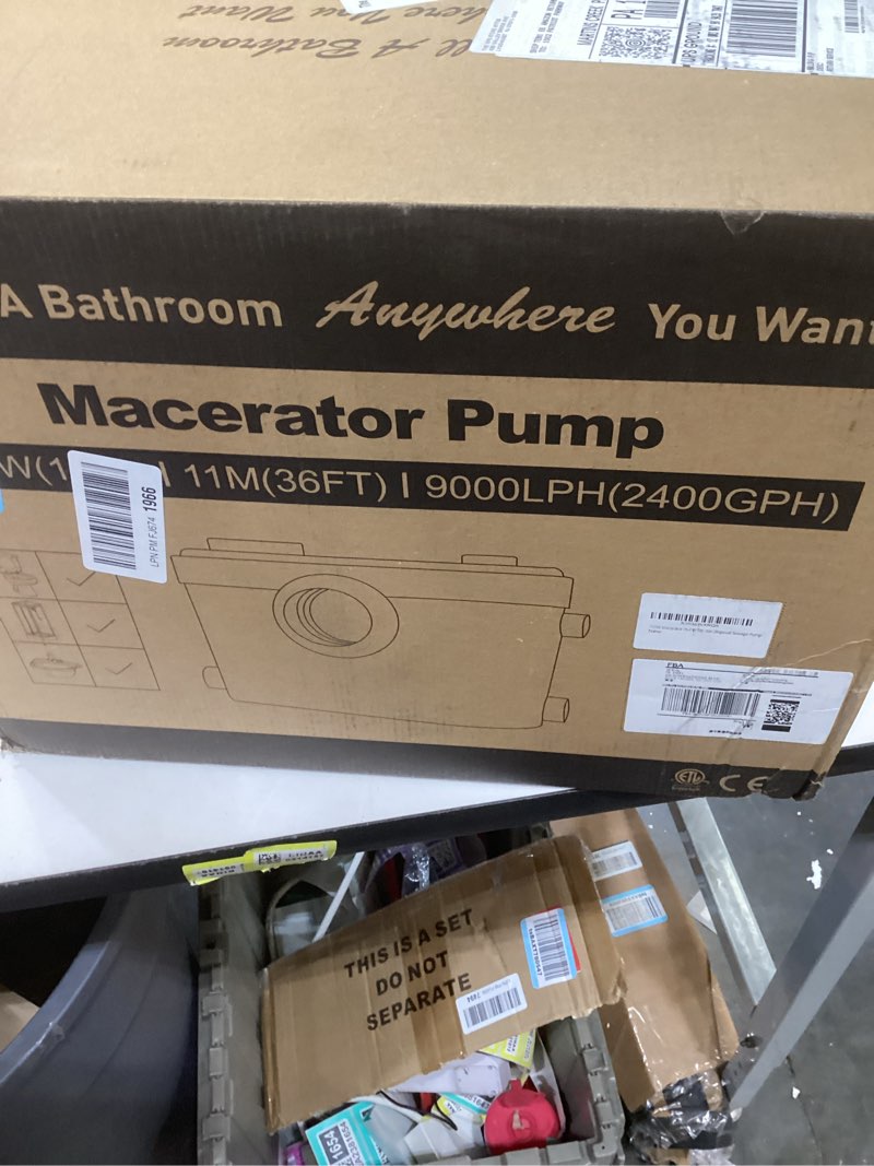 Condition photo showing New/Like New for 750Watt Macerator Pump, Macecrating Toilet Pump for Basement with 4 Water Connections for Macerating Toilet, Laundry, Cooking Sink, Clothes Washer