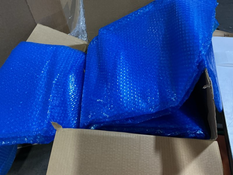 Condition photo showing Good Condition for 12 foot round solar pool cover,16-mil blue above-ground and in-ground pools cover, heavy-duty insulating pool heater cover