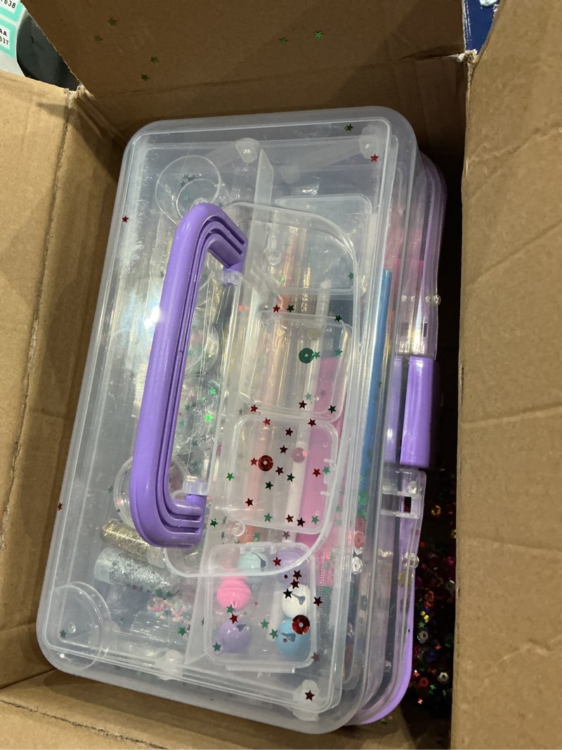 Condition photo showing item condition for (Missing pieces, glitter open)  Garma 5 Rolls Nano Tape Bubble Kit for Kids, Squishy Maker Kit for Christmas Birthday Gifts Nano Tape Bubbles DIY Craft Toys for Children