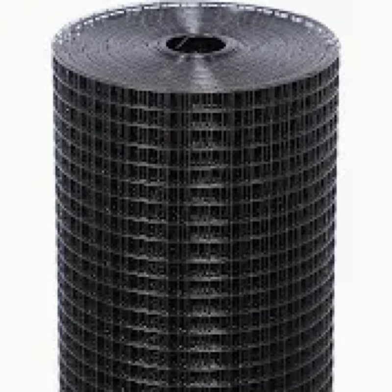 GoldPeak Black Hardware Cloth 1/2 inch 24 inch x 100 Foot - Vinyl Coated Wire Mesh Roll Tree Guard Cage Wire Chicken Wire Fence Roll