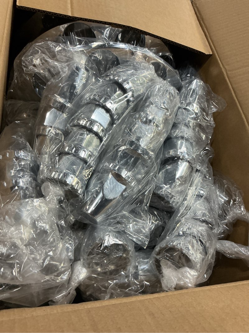 Condition photo showing New/Like New for aeagle dome axle cover combo kits for semi truck hubs w/screw-on 33mm lug nut, abs plastic chrome plated, 2 front & 4 rear, 10 hole removable caps, 6pcs front & rear dome