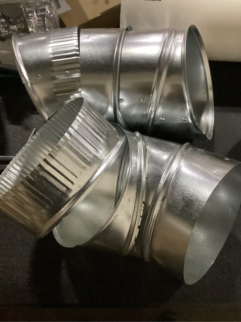 Condition photo showing As Is for imperial 6-in x 10-in galvanized duct 2pk