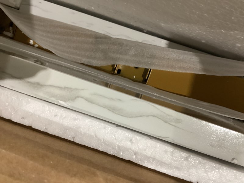 Condition photo showing Good Condition for little tree console table hallway table for entryway 43 inch sofa table entryway tables for living room, white & gold white & gold 43 inch