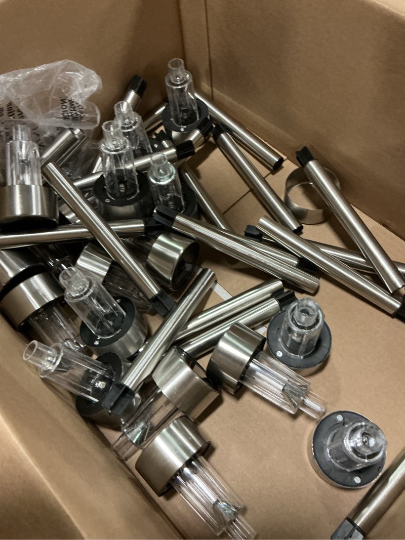 Condition photo showing As Is for GIGALUMI Solar Lights Outdoor Waterproof, 20 Pack, Stainless Steel LED Solar Garden Lights for Patio, Lawn, Yard and Landscape, Garden Decor Patio Decor, Cold White