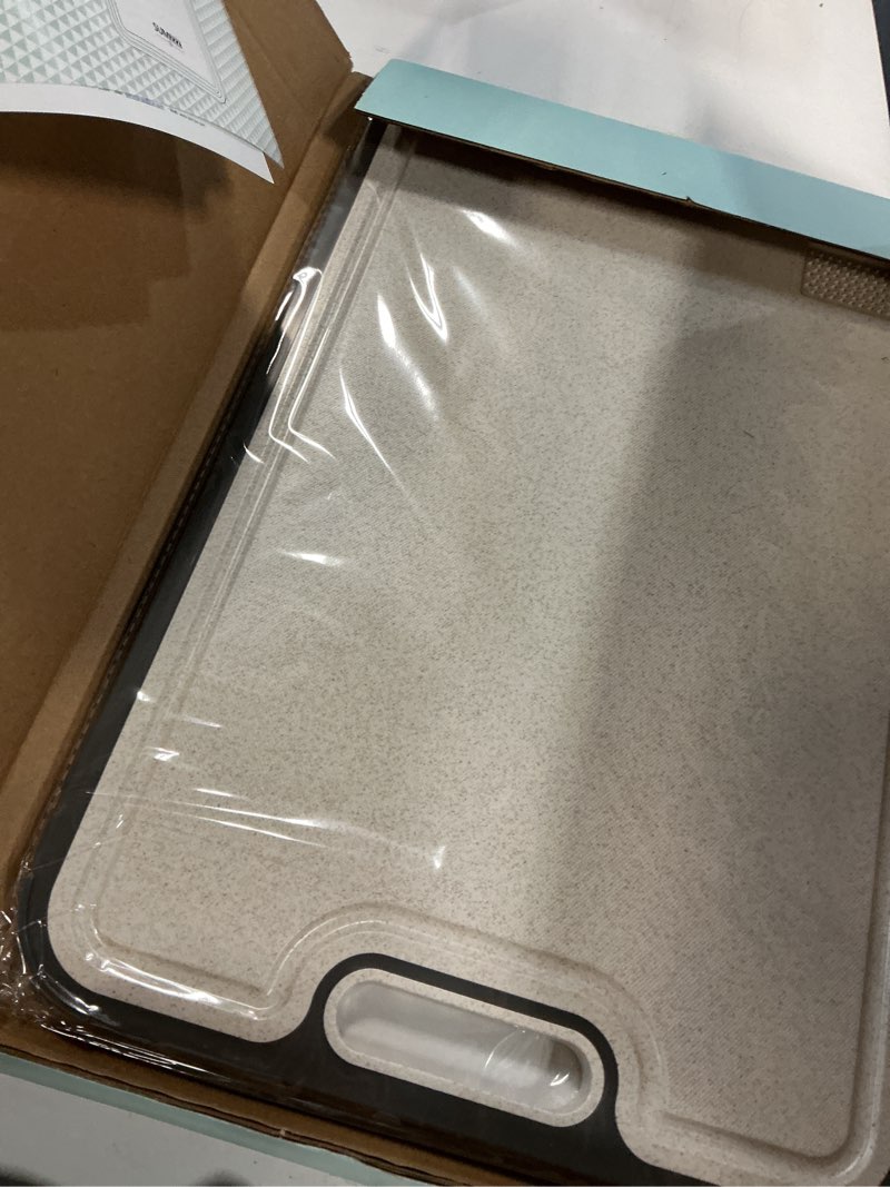 Condition photo showing Good Condition for titanium cutting board for kitchen, cutting board double sided food grade, pure titanium/pp, easy to clean large size 16”×11” silver set of 1 (16" x 11")
